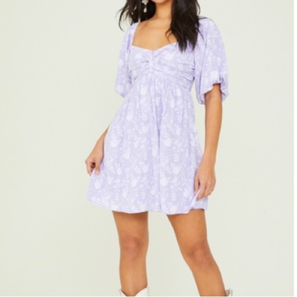 Women’s Altar’d State Jenni Twist Floral Dress, Purple, size L